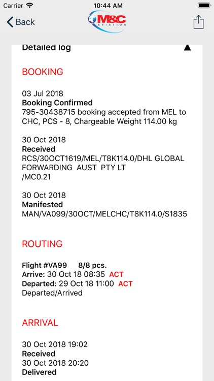 M&C Cargo Tracking