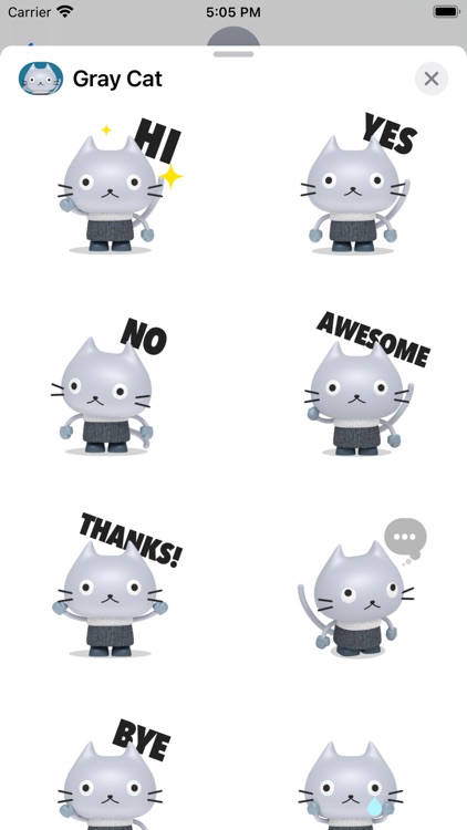 Gray Cat - Animated Stickers