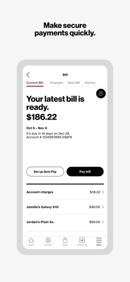 My Verizon app screenshot