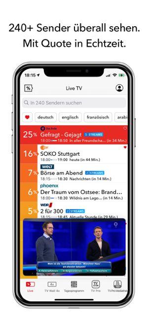 ‎Live TV Fernsehen IP TV Screenshot