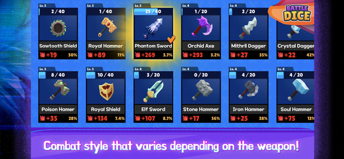 Battle Dice - Throw  Win