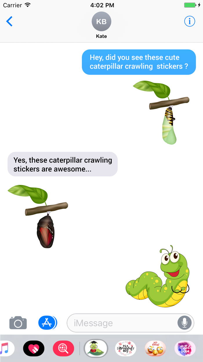 Caterpillar Crawling Stickers
