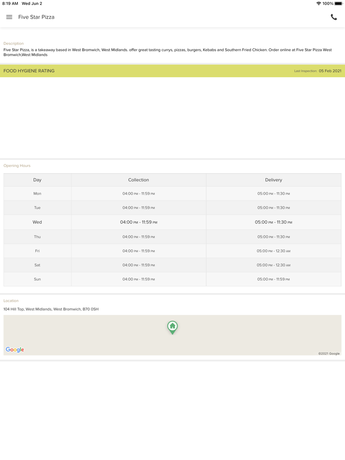 Five Star Pizza-West Bromwich