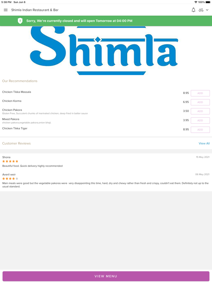 Shimla Indian Restaurant