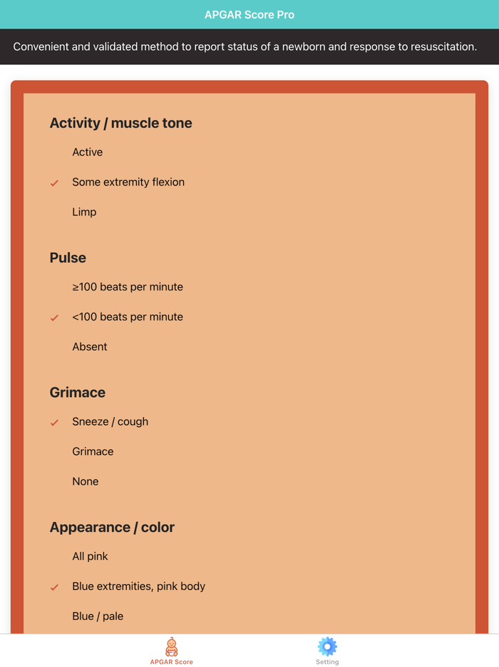 Pediatric APGAR Score