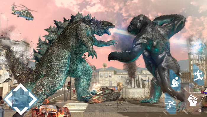 Kaiju Rush Gorilla vs Gozilla