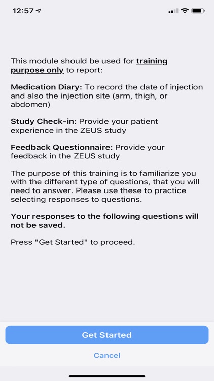 ZEUS Study App (EX6018-4758)