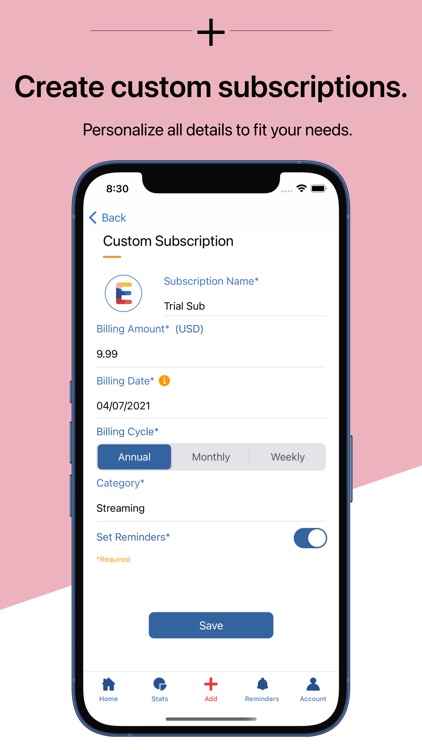 Economize: Track Subscriptions screenshot-3
