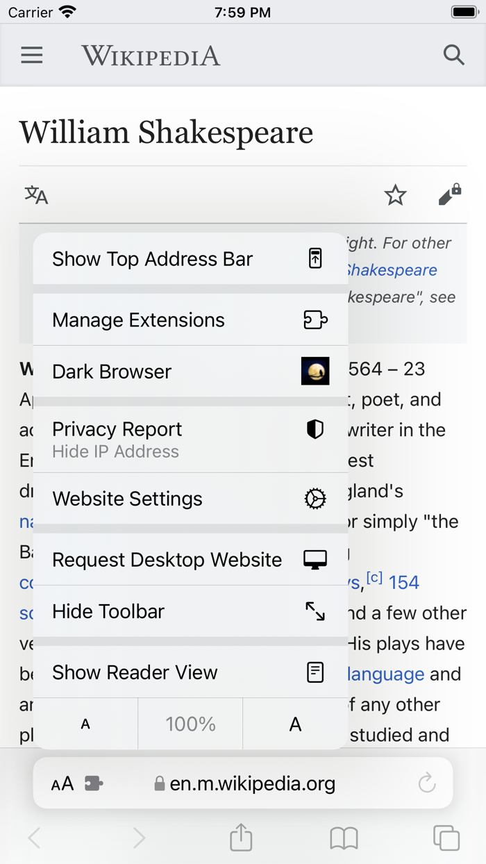 Dark Mode for  browser