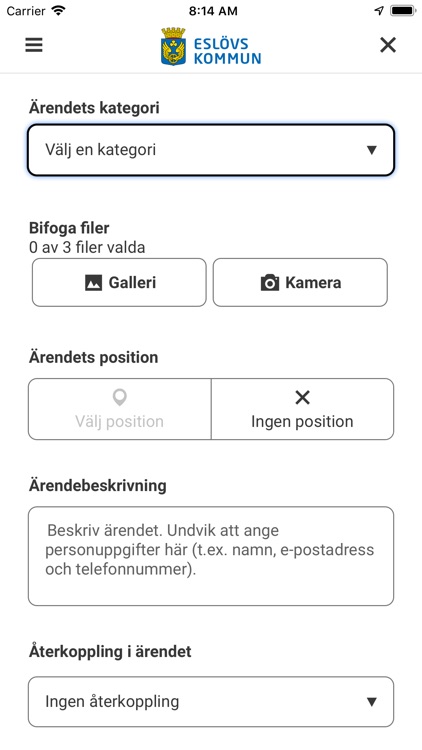 Felanmälan Eslövs kommun