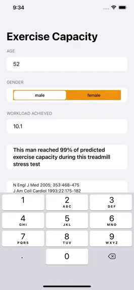 Game screenshot Exercise Capacity Calculator apk