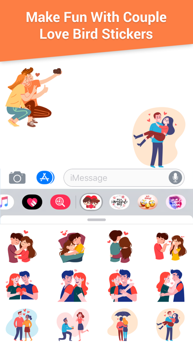 How to cancel & delete Couple Love Bird Stickers from iphone & ipad 3