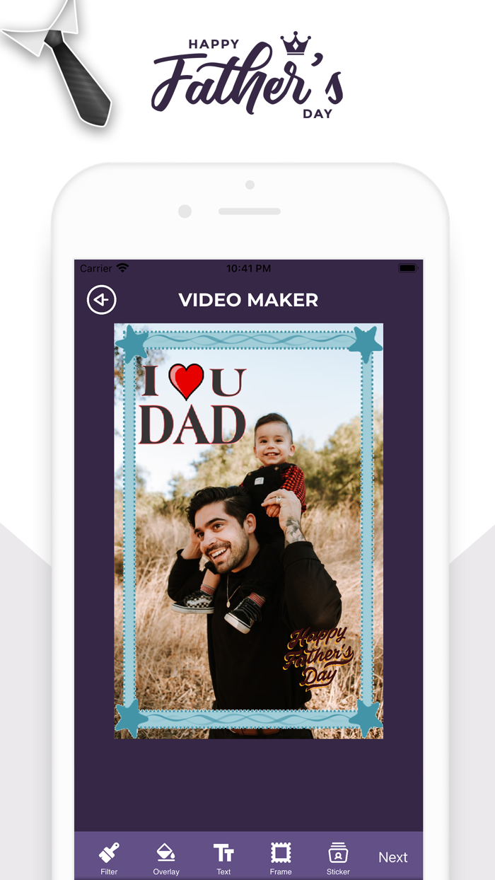 Fathers day video photo frame