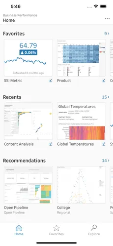 Screenshot 1 Tableau Mobile - Workspace ONE iphone