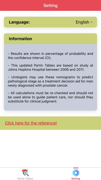 Urology Partin Tables