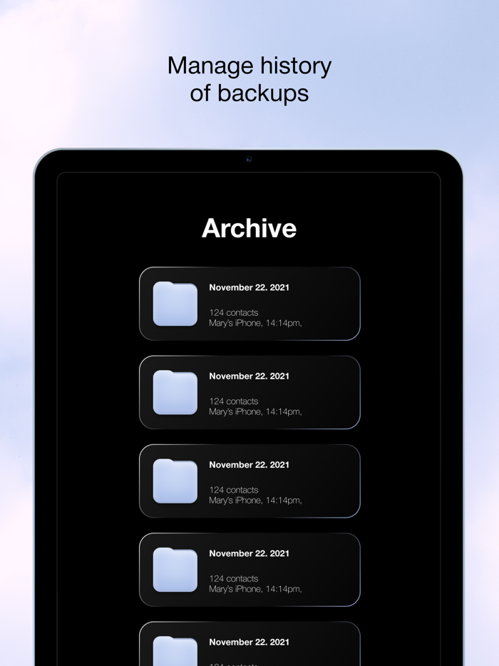 Backup Contacts List