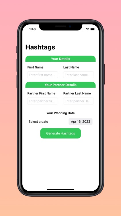 Wedding Hashtag Generator
