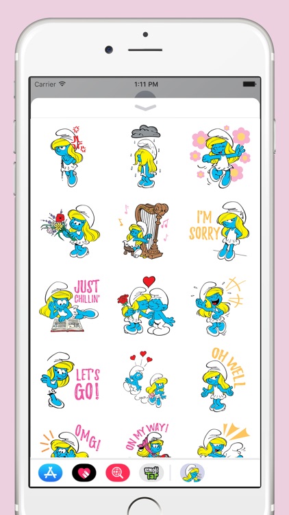 Smurfette Messaging Stickers