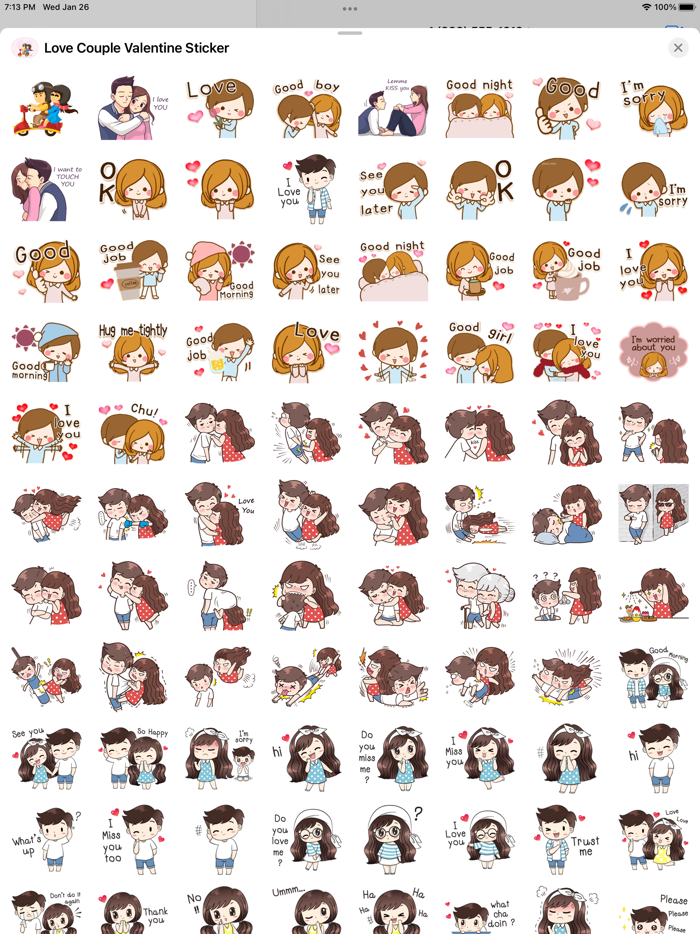 Love Couple Valentine Stickers