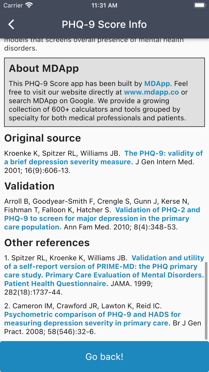PHQ-9 Score Depression Test