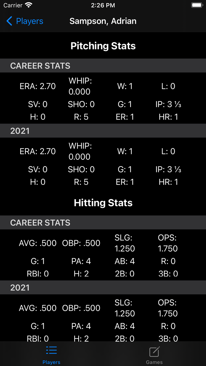 Baseball Stats Pro 365