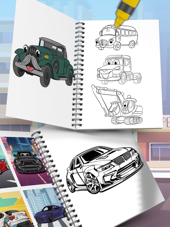 Cute Cars Coloring Book screenshot 3