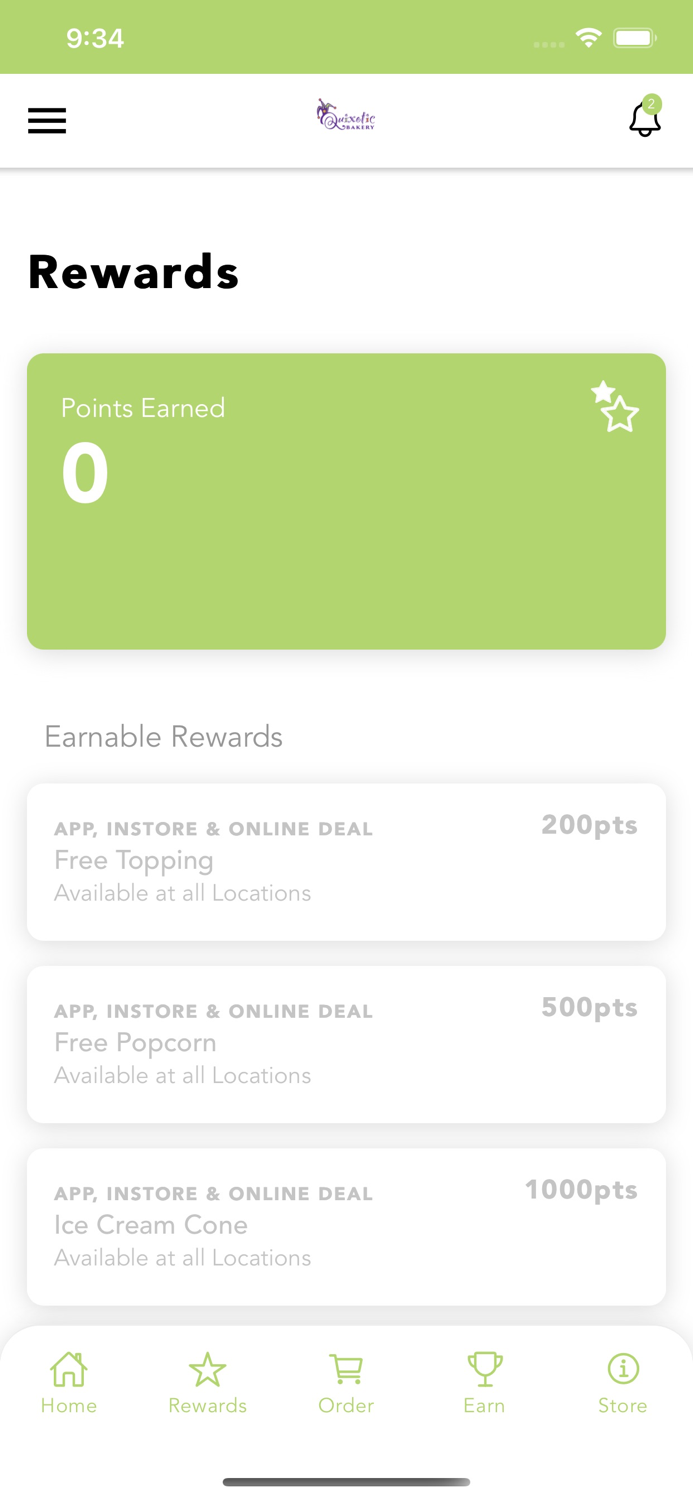 Quixotic Bakery Rewards