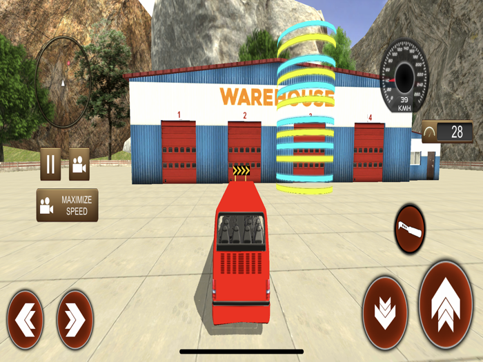 Off road uphill mountain Bus