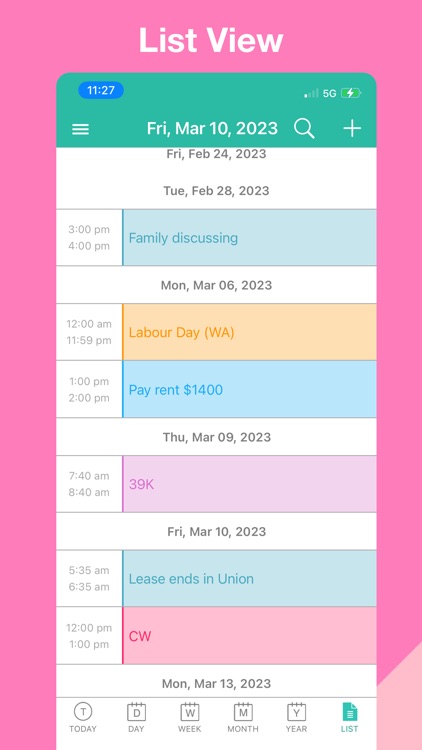 10Cal - Colourful calendar app screenshot-3