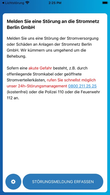 Stromnetz Berlin StörMeldung