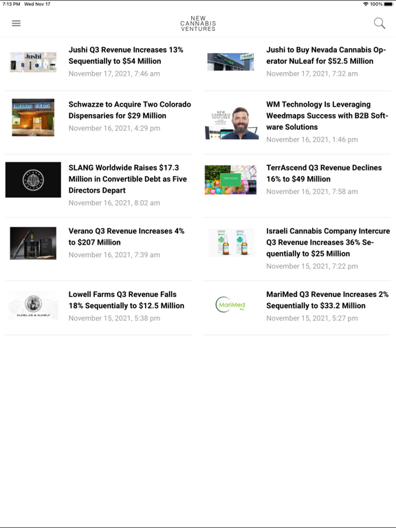iPad Image of New Cannabis Ventures