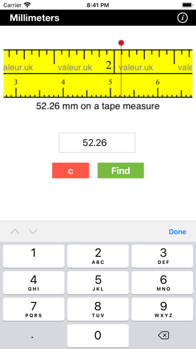 Tape Measurements Screenshots