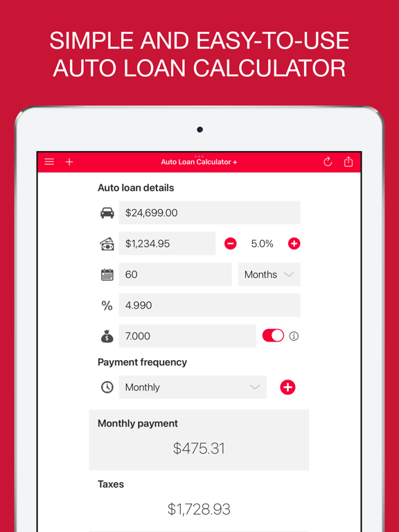 Auto Loan Calculator + Screenshots