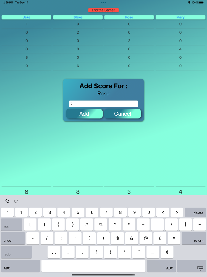 Domino Score Keeping Pad