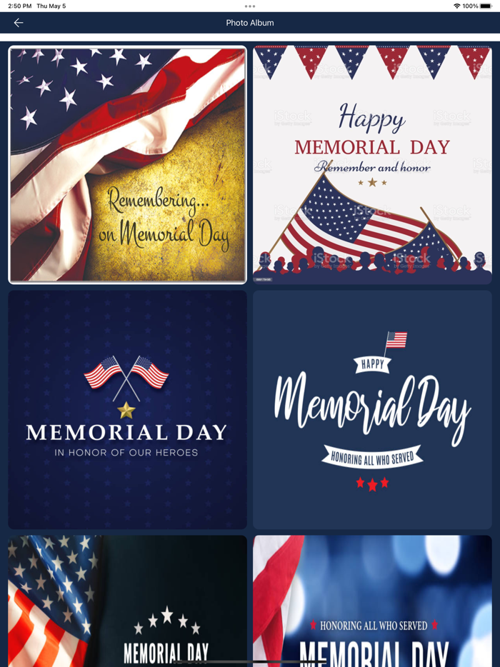 Memorial Day Wishes Card Frame