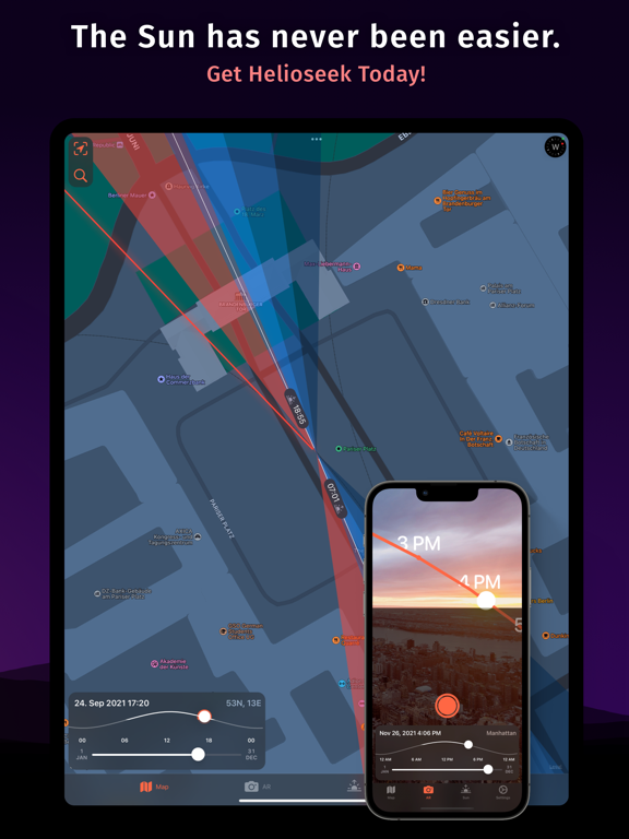Helioseek - Sun AR & Map Screenshots