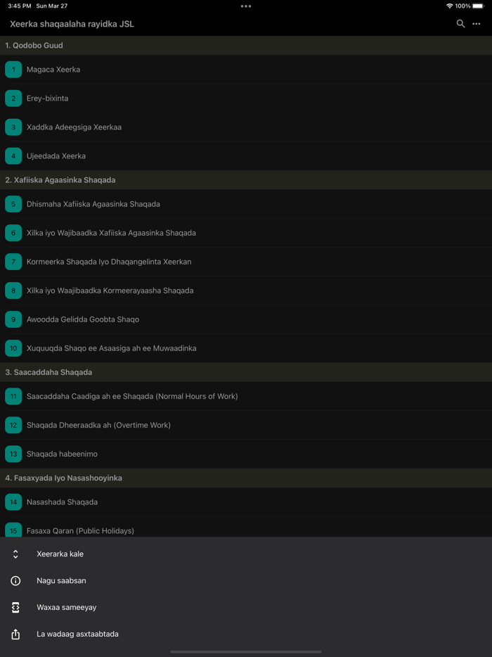 Xeerka Shaqaalaha Rayidka JSL