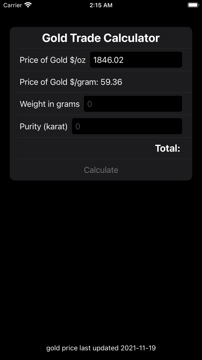 Gold Trade Calculator Pro