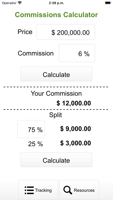 Commissions Calculator Screenshots