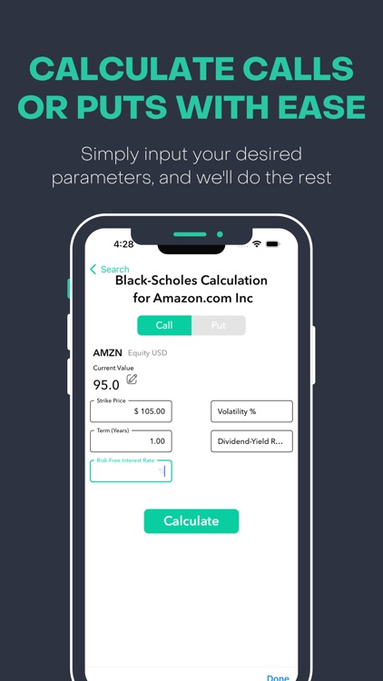 Black Scholes Calculator