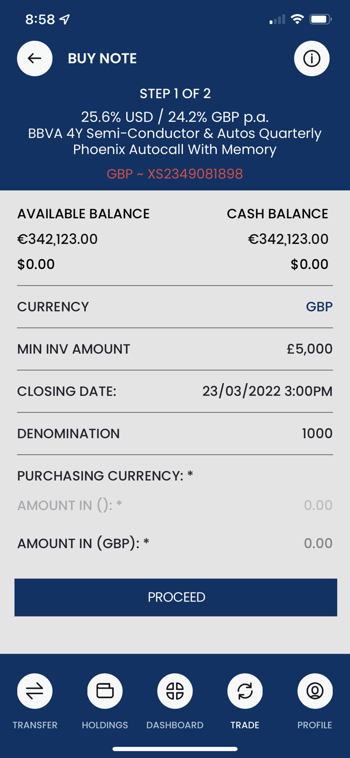 deVere Investment app