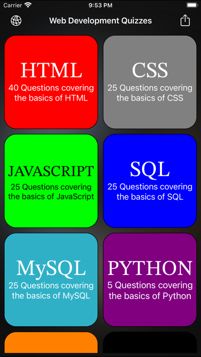 Web Development Languages Quiz screenshot 1