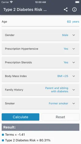 Game screenshot Type 2 Diabetes Risk Score apk
