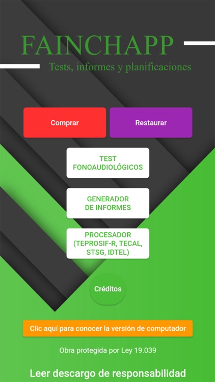 FAINCHAPP Informes Pruebas