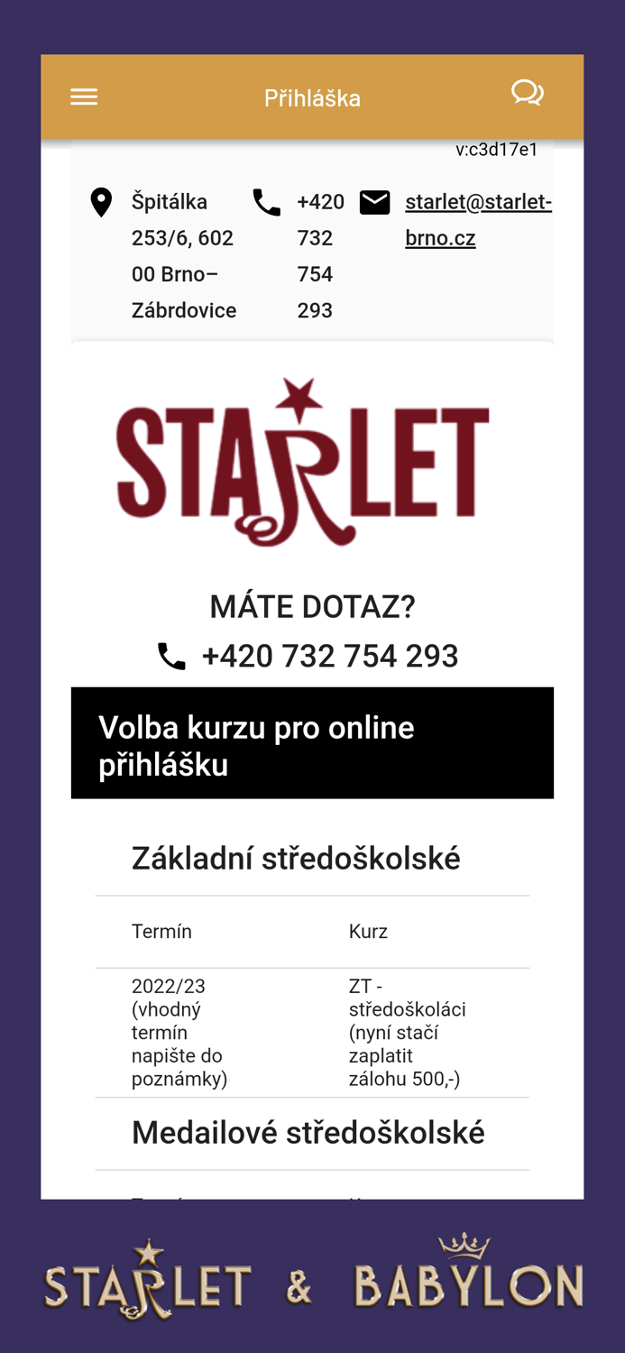 Taneční Starlet  Babylon
