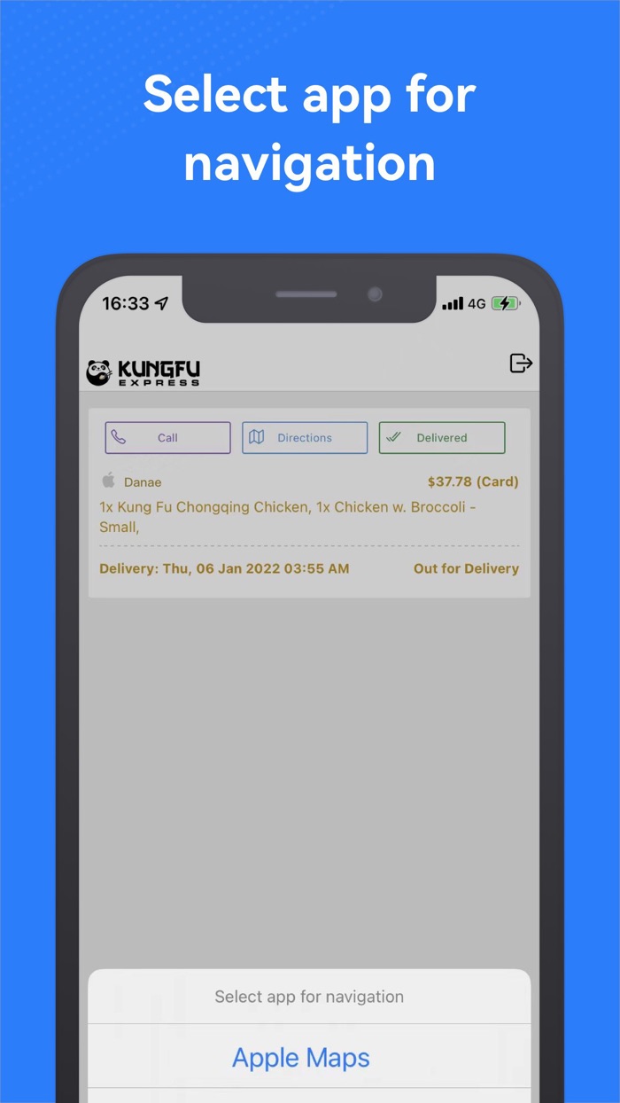 KungFu Express Driver App