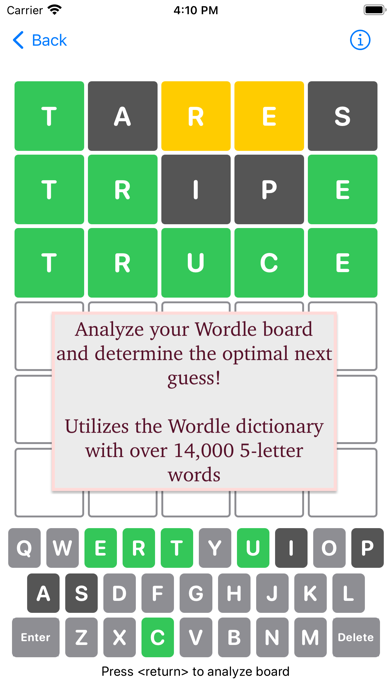 Tares -- Wordle Analyzer Screenshot