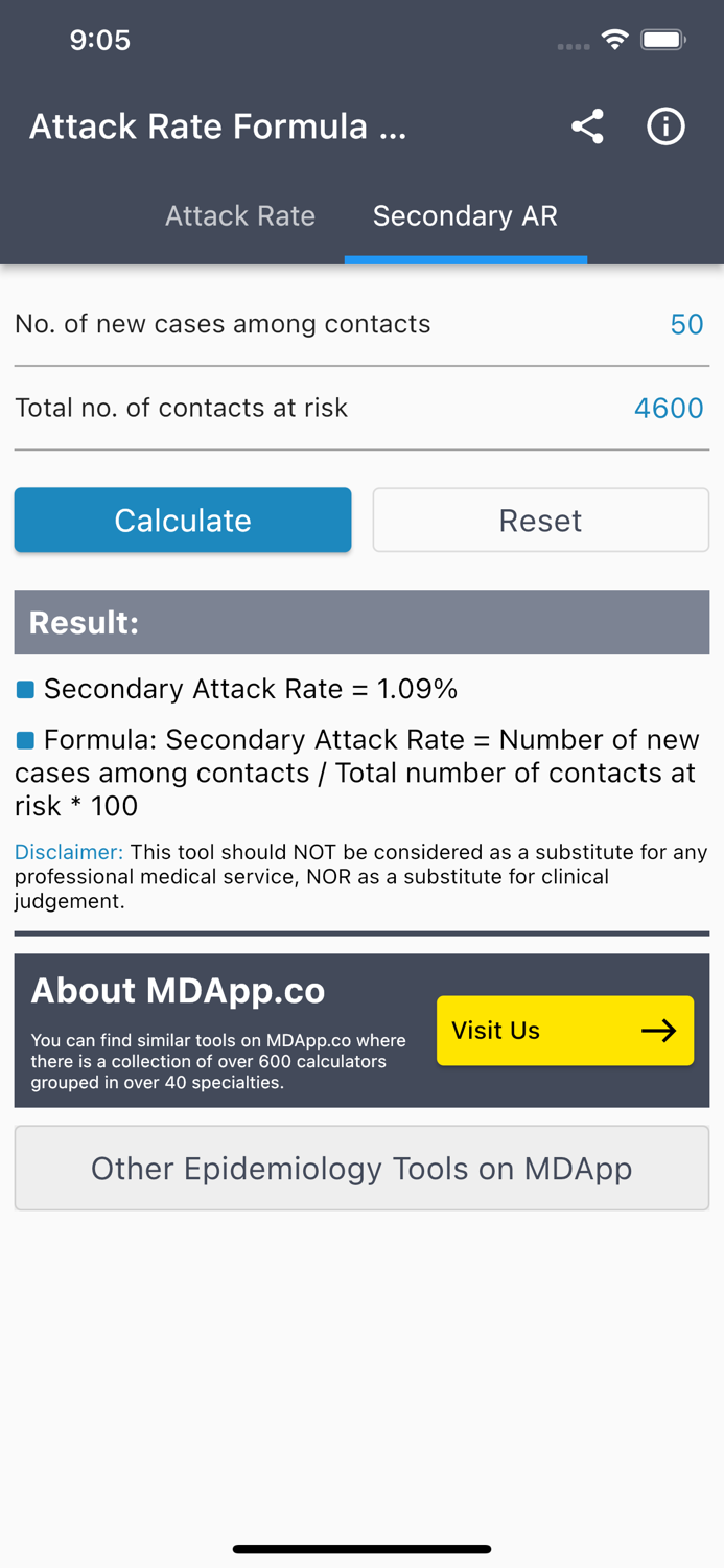 Attack Rate Formula Calculator