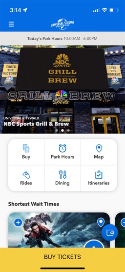 Universal Studios Hollywood™ app screenshot