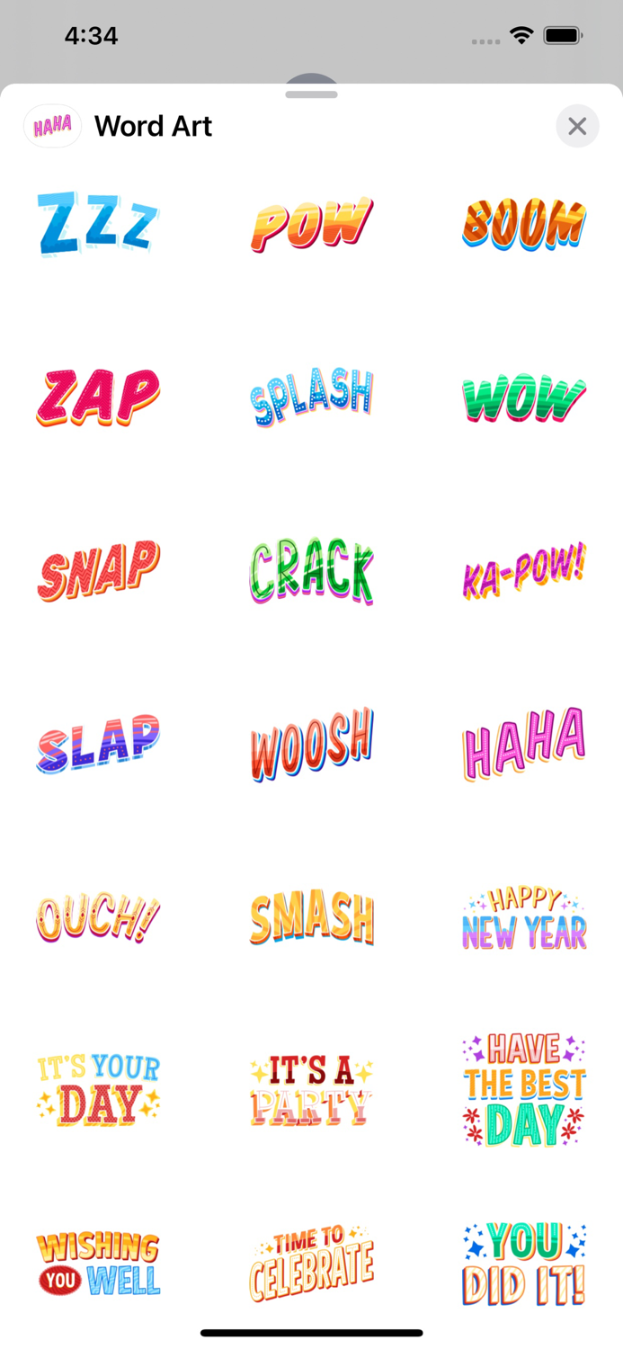 Word Art Chat Stickers